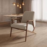 Fauteuil de bureau exécutif en teck doré, ergonomique et moderne, avec finition polie à la main, pour salon et chambre, respectueux de l'environnement