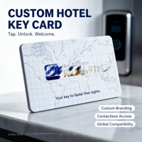 Carte-clé d'hôtel personnalisée en PVC, intelligente, étanche, RFID NFC, 13,56 MHz, puce 1K, carte cadeau d'entreprise, carte de membre CR80