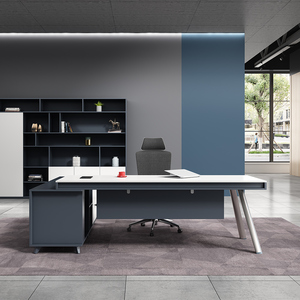 Table de bureau exécutive modulaire de luxe OEM Premium E1 MFC, style moderne, bureau robuste, mobilier de bureau de luxe - Product Image 1