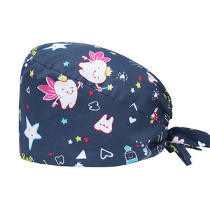 Casquette chirurgicale unisexe pour adultes, 100% coton, imprimé sérigraphié motif dessin animé, décontractée pour l'été, idéale pour salles d'opération <span class=keywords><strong>et</strong></span> cliniques dentaires - Product Image 2