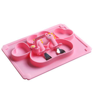 Vente directe usine : Ensemble d'alimentation pour enfants en silicone – <span class=keywords><strong>Assiette</strong></span> et bol à ventouse intégrés, incassables et compartimentés pour bébés - Product Image 4