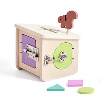 Boîte d'activités Montessori en métal et bois avec tri de formes et loquet pour la maison, pour les tout-petits de 2 à 4 ans, développement de la motricité fine
