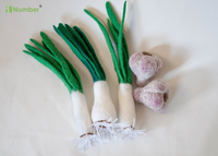 Jouets en feutre doux 100% laine Waldorf pour jardin de cuisine, en feutre aiguilleté, fruits et légumes : oignon, carotte, aubergine