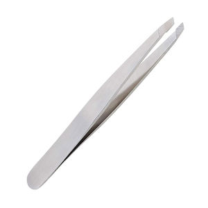 Pinzas de precisión para cejas inclinadas, instrumentos de maquillaje de acero inoxidable, pinzas para depilación y cuidado de la belleza - Product Image 4