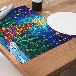13x19 Inch Xmas Trees Snowflakes Gifts Christmas <strong>Placemats</strong> <strong>Set</strong> <strong>of</strong> 4 Seasonal Table Mats for Party Kitchen Dining Decoration - Product Image 4