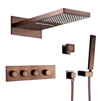 Ensemble de douche de luxe, robinets de salle de bains muraux, kits en laiton de pluie, ensemble de robinets mitigeur de douche chromé antique