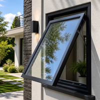 Fenêtre à baldaquin en aluminium, cadre extrudé sur mesure, vitrage ventilé pour grandes fenêtres de cuisine, vente en gros personnalisée