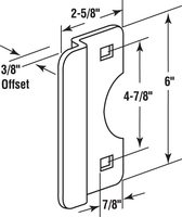 Couvercle de plaque de protection de loquet protège contre les entrées forcées Facile à installer sur les portes pivotantes en acier laiton 3 po. X 7 po.
