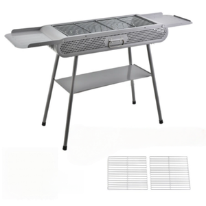<span class=keywords><strong>Barbecue</strong></span> au <span class=keywords><strong>charbon</strong></span> <span class=keywords><strong>de</strong></span> <span class=keywords><strong>bois</strong></span> portable en métal pour l'extérieur, pliable, avec étagère en fonte, <span class=keywords><strong>valise</strong></span> pour un usage domestique - Product Image 1
