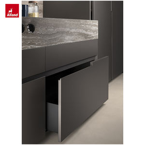 Évier de cuisine moderne vintage sans poignée, finition laquée mate en placage de noyer, fabrication Alland - Product Image 4