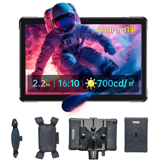 10 Inch Rugged Android Tablet PC 700Nits Sunlight Readable 20000mAh Super Long Lasting Battery NFC 4G LTE Industrial Table