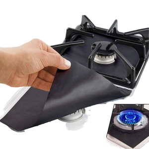 27X27cm antiadhésif épais PTFE cuisinière à gaz brûleur couverture facile à nettoyer réutilisable <span class=keywords><strong>lavable</strong></span> cuisinière haut protecteur bambou charbon de bois Barbecue - Product Image 5