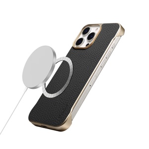 Étui <span class=keywords><strong>en</strong></span> <span class=keywords><strong>cuir</strong></span> véritable pour téléphone portable magnétique pour iPhone 16 Pro Max Étui brillant et magnétique pour téléphone portable - Product Image 5