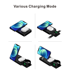 Cargador Inalámbrico 3 en 1 Plegable con Diseño de Cajón, Estación de Carga Rápida de 15W para iPhone, <span class=keywords><strong>Apple</strong></span> <span class=keywords><strong>Watch</strong></span> y AirPods - Product Image 4