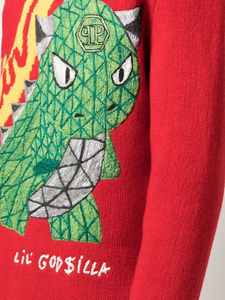 Pull rouge tricoté à col rond personnalisé avec poignets amples confortable à manches longues pull pour hommes de haute qualité - Product Image 3