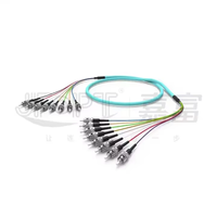 Câbles de raccordement en fibre optique LSZH OM3 de 0,9 mm, 12 cœurs, couleur 850 nm, SM LC/SC/FC, connexions UPC, certifiés CE/ROHS, personnalisables