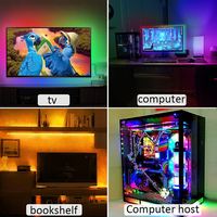 Tira de Luz LED para Retroiluminación de TV de PVC con Control por Aplicación y USB de 5V, con Regulador de Intensidad, 1m