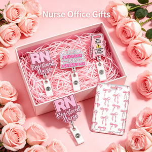 Badge Scroll Holder ID Name Retractable <b>Clip</b> Shiny Nurse RN Easy-Pull <b>Buckle</b> Bow Card Holder Gift for Gifts - Product Image 2
