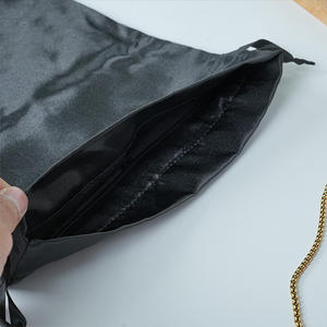 Sac cadeau pour bijoux en gros d'usine, pochette à cordon bleue, sac en soie avec logo personnalisé, sac anti-poussière - Product Image 3