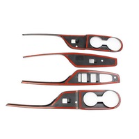 Accessoires de voiture style fibre de carbone Bouton de fenêtre de porte intérieure Couvercle de cadre décoratif en verre pour Hyundai Palisade 2019 2023