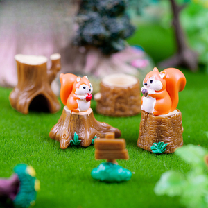 森動物かわいいリスハリネズミ樹脂装飾カスタム様々なマイクロ景観装飾品 - Product Image 3