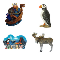 Aimant de réfrigérateur en résine imprimé en 3D ODM, paysage nordique d'Islande et de Norvège, peint à la main, aimant magnétique, vente en gros, souvenir touristique