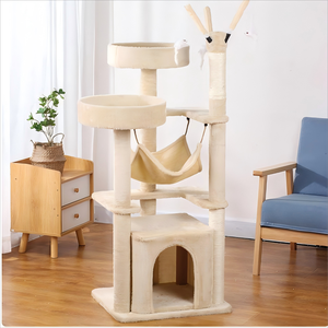 Fabricante Árbol para gatos en juguetes interactivos con tablero de rascar de sisal natural Casa de Castillo para gatos Casa de lujo para mascotas Cattery Cat Tower - Product Image 2