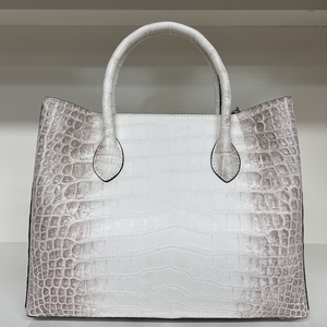 Luxurious Genuine Leather Women's <b>Bag</b> – High Quality <b>White</b> Crocodile Leather Top-Handle Handbag - Product Image 1