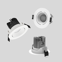 Spot encastré LED rond en aluminium 7W IP44 ultra anti-éblouissement, dimmable Dali, sans cadre