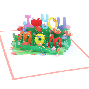 Les fabricants fournissent des cartes de voeux pour la fête des mères I Love You <span class=keywords><strong>Mom</strong></span> Creative 3D <span class=keywords><strong>Pop</strong></span> Up Cards Anniversaire à la mère avec enveloppe - Product Image 2
