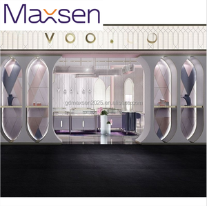 Vetrina per Gioielli Moderna ed Elegante in Oro con Illuminazione LED per Negozi di Lusso e Design d'Interni - Product Image 6