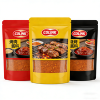 Sachet Doypack Personnalisé Imprimé Qualité Alimentaire pour Épices, Doublé, Refermable avec Fermeture Éclair, pour Emballage de Poudre d'Assaisonnement BBQ avec Fenêtre Transparente