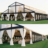 Carpa Transparente Comercial con Estructura de Acero para Eventos, Carpa de Boda con Paredes de Cristal, Atrio de Cristal para Fiestas, Carpa de Cristal en Venta