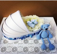 Boîte en papier mignon pour berceau de bébé, boîte-cadeau d'emballage de fleurs romantiques pour la saint-valentin, vente en gros