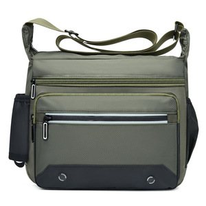 New Unisex Casual Water-Repellent Shoulder Bags Multi-Pocket Crossbody Bags with Logo Decoration Fashionable Microfiber - Product Image 5