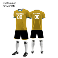 Pakaian sepak bola sublimasi bernapas kustom 100% poliester Kit sepak bola cepat kering