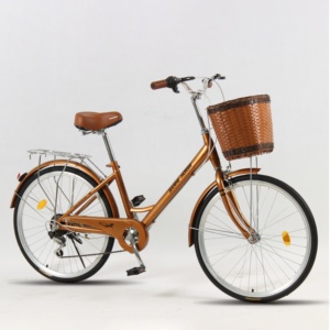 Bicicletta Urbana <span class=keywords><strong>per</strong></span> <span class=keywords><strong>Adulti</strong></span> con Telaio in Acciaio ad Alto Tenore di Carbonio, 24 o 26 Pollici, Monovelocità - Product Image 5