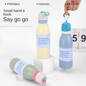 Macaron Màu công suất lớn cốc cầm tay hiện đại thép không gỉ chân không phích cắm trại với rơm thể thao ngoài trời đơn giản - Product Image 2