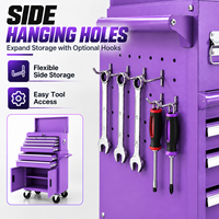 Armoire de rangement mobile haut de gamme violette à double porte, combinée (haut et bas), pour outils de mécanicien et atelier d'entretien – Meilleure vente