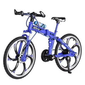 Diecast Metal Bicycle Model 1/8 Scale City Folded Road Race Cycling Mini Bike for Collection Friend Children Gift Boys Toys