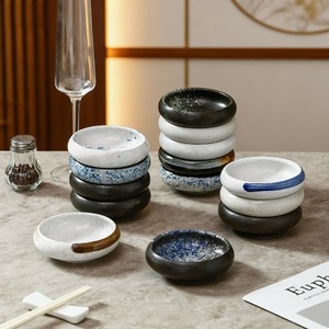 Ciotola in Ceramica Stile Giapponese Retrò con Decorazioni Floreali Sottosmalto, per Casa e Ristorante, Ciotola per Salse, Piatto per Hot <span class=keywords><strong>Pot</strong></span>, Piatto per Snack, Adatta al Microonde - Product Image 4