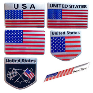 Muitos adesivos de metal bandeira da nação, em bastão, preço barato, emblema de alumínio, tamanho pequeno, logotipo personalizado, aplicável a bandeira americana