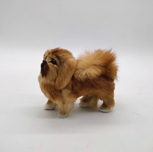 Mainan Hewan Mewah Boneka Anjing Super Realistis Mainan <span class=keywords><strong>Pekingese</strong></span> Dekorasi Mewah Simulasi Boneka Anjing
