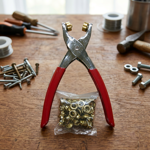 Pince à œillets DK-461 7 mm avec 100 œillets et poignée gainée de PVC |   Outil à œillets - Product Image 4
