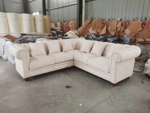 เชสเตอร์ฟิลด์5ที่นั่ง Tufted โซฟาโรงงานห้องนั่งเล่นที่กำหนดเองเต็มชุดมุม L - Product Image 5