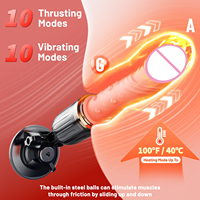 Vibrateur sexuel réaliste 3-en-1 avec fonction chauffante, télécommande, stimulation du point G, ventouse et fonction de poussée pour adultes