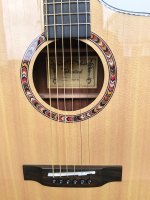Warm Sound 36 Inch Folk Guitar Sitka Spruce Solid Top Mahogany Natural Gloss