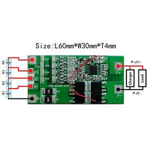 Lws năng lượng mặt trời đèn LED 4s10a sạc không dây 12.8V BMS ngân hàng điện mô-đun Board pin cân bằng BMS - Product Image 3