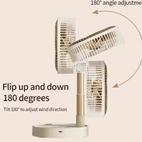 Ventilateur rafraîchisseur d'air pliable rechargeable par USB 3600 mAh - Portable pour voiture et extérieur, construction en plastique