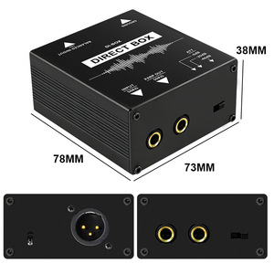 Caja de Inyección Directa Pasiva (DI Box) de 1 Canal, Conversor de Señal de Audio para Guitarra, Bajo, Teclado, Grabación en Vivo y en Estudio con Conexión a Tierra - Product Image 3